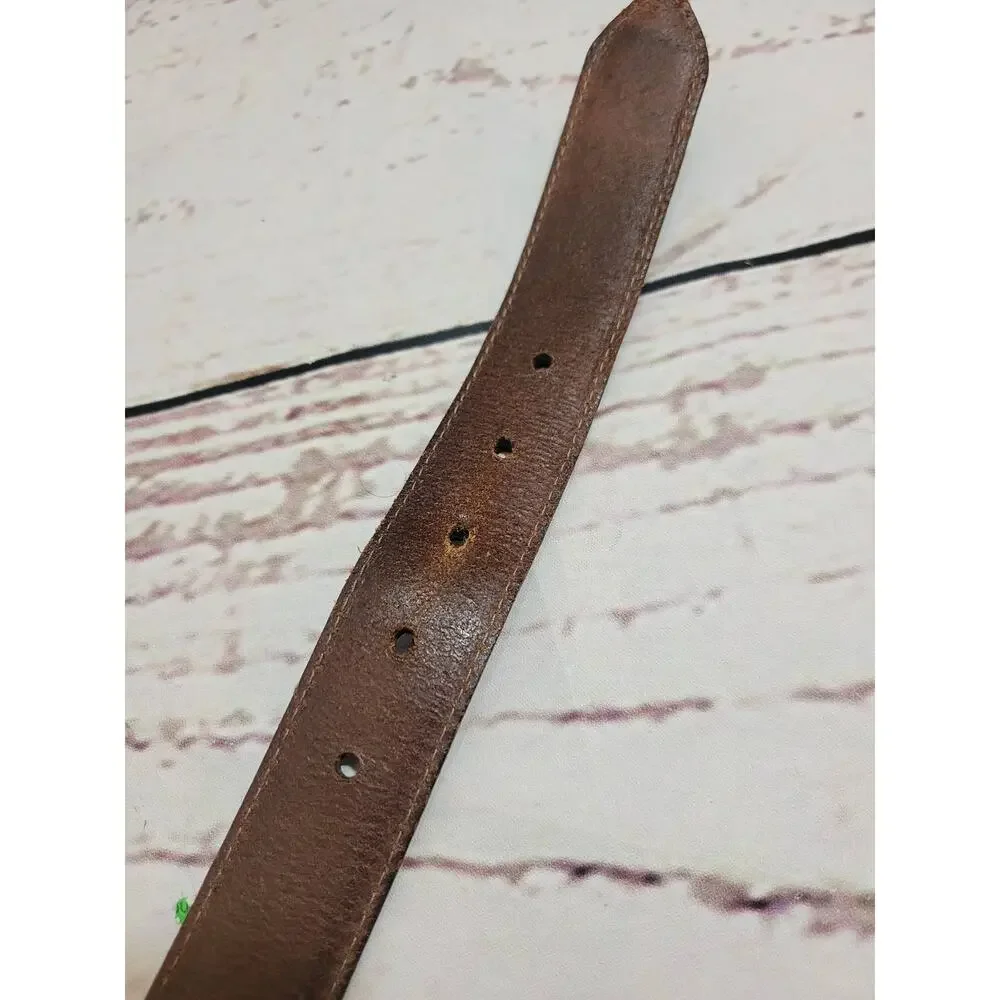 DOCKERS‎ Brown Full Grain Cowhide Belt Solid Brass Buckle Men's Size 38